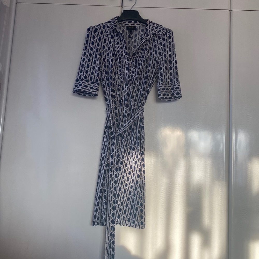 Wrap Tie dress navy blue